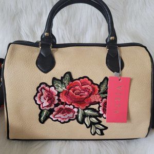(NEW) VIETA PETAL EMBROIDERY BOSTON BEIGE BAG EB1441